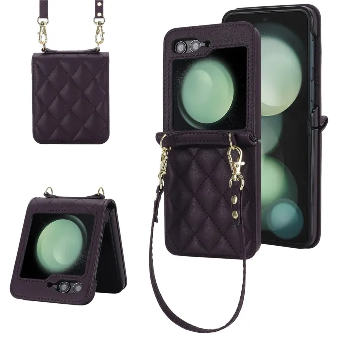 Housse Galaxy Z Flip 7 FE / Flip 6 Matelassee Bandouliere Amovible