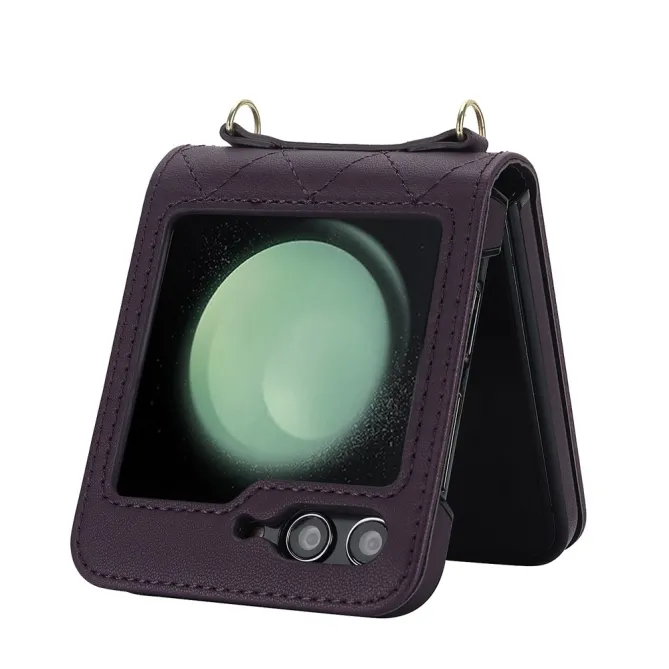 Housse Galaxy Z Flip 7 FE / Flip 6 Matelassee Bandouliere Amovible
