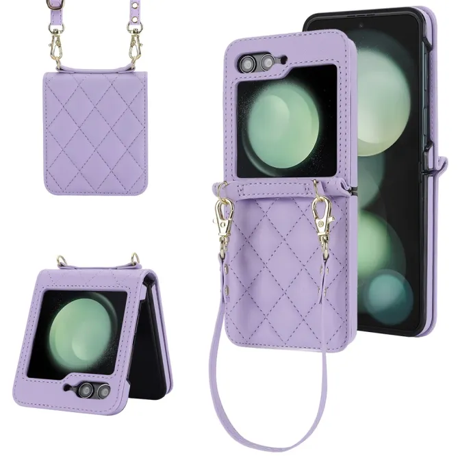 Housse Galaxy Z Flip 7 FE / Flip 6 Matelassee Bandouliere Amovible