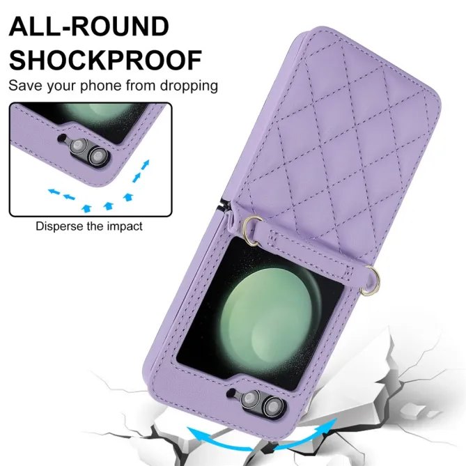 Housse Galaxy Z Flip 7 FE / Flip 6 Matelassee Bandouliere Amovible