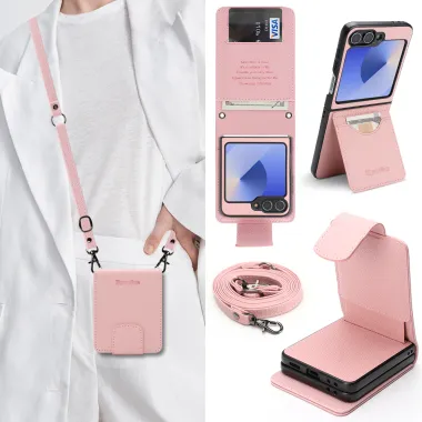 Housse Portefeuille Samsung Galaxy Z Flip 7 FE / Z Flip 6 Detachable Cuir Vintage
