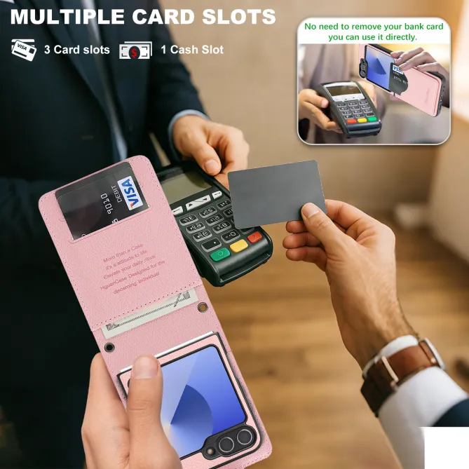 Housse Portefeuille Samsung Galaxy Z Flip 7 FE / Z Flip 6 Detachable Cuir Vintage