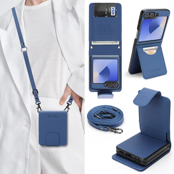 Housse Portefeuille Samsung Galaxy Z Flip 7 FE / Z Flip 6 Detachable Cuir Vintage