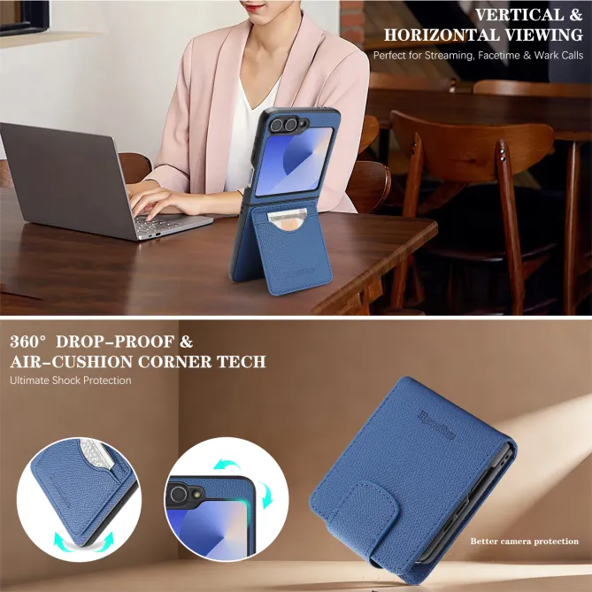 Housse Portefeuille Samsung Galaxy Z Flip 7 FE / Z Flip 6 Detachable Cuir Vintage