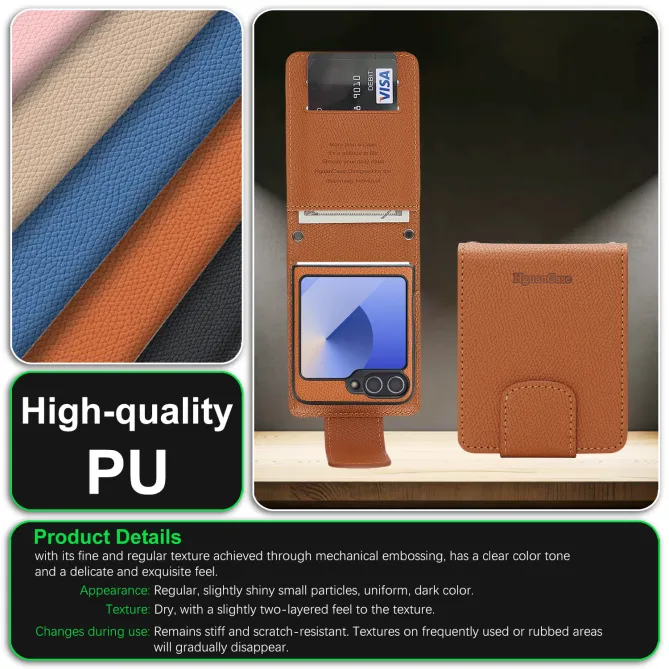 Housse Portefeuille Samsung Galaxy Z Flip 7 FE / Z Flip 6 Detachable Cuir Vintage