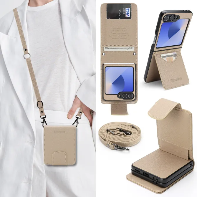 Housse Portefeuille Samsung Galaxy Z Flip 7 FE / Z Flip 6 Detachable Cuir Vintage