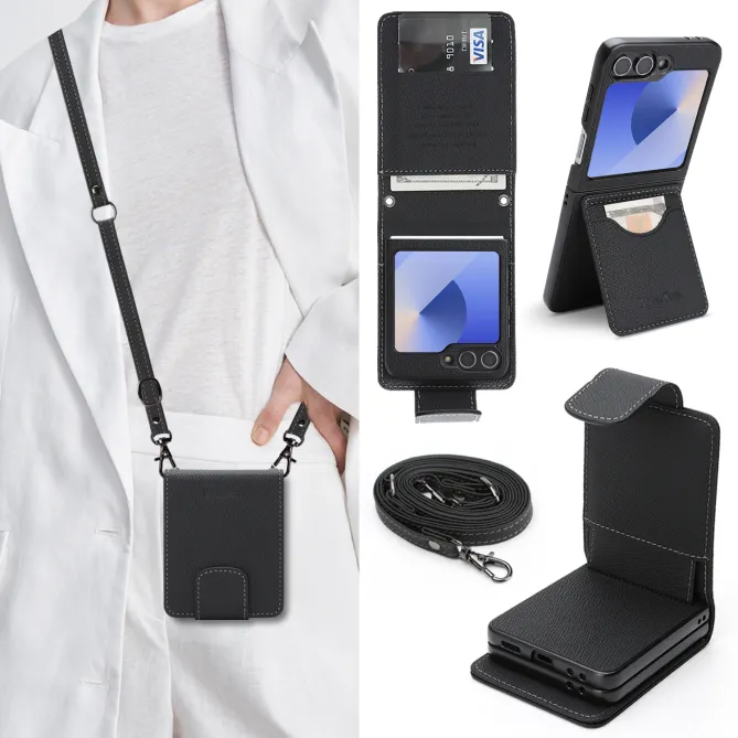 Housse Portefeuille Samsung Galaxy Z Flip 7 FE / Z Flip 6 Detachable Cuir Vintage