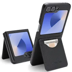 Coque Samsung Galaxy Z Flip 6 / Flip 7 FE Cuir Vintage Porte-Carte Magnetique