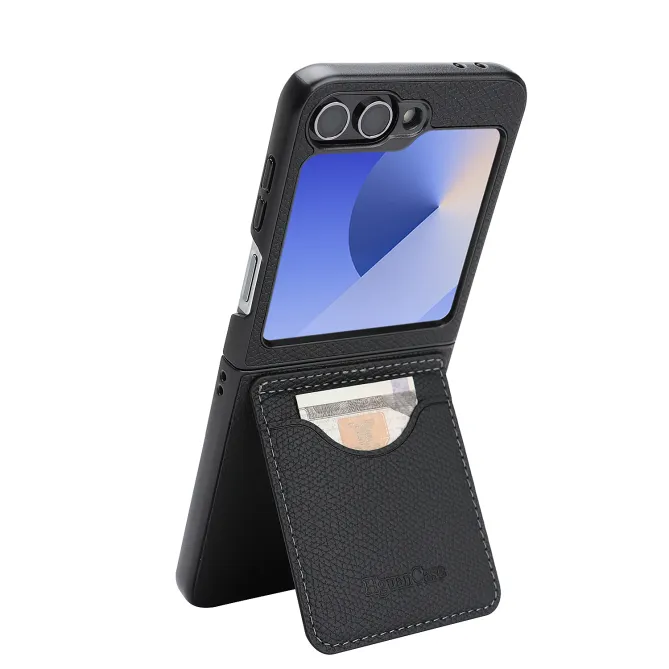 Coque Samsung Galaxy Z Flip 6 / Flip 7 FE Cuir Vintage Porte-Carte Magnetique