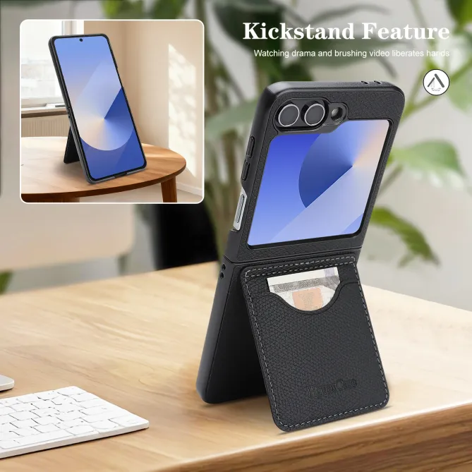Coque Samsung Galaxy Z Flip 6 / Flip 7 FE Cuir Vintage Porte-Carte Magnetique