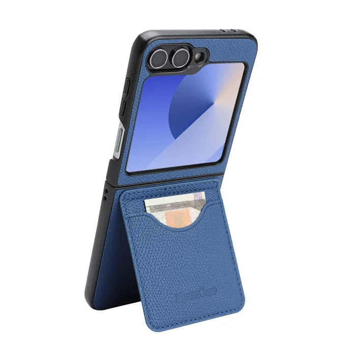 Coque Samsung Galaxy Z Flip 6 / Flip 7 FE Cuir Vintage Porte-Carte Magnetique