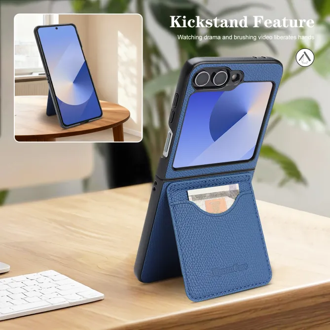 Coque Samsung Galaxy Z Flip 6 / Flip 7 FE Cuir Vintage Porte-Carte Magnetique
