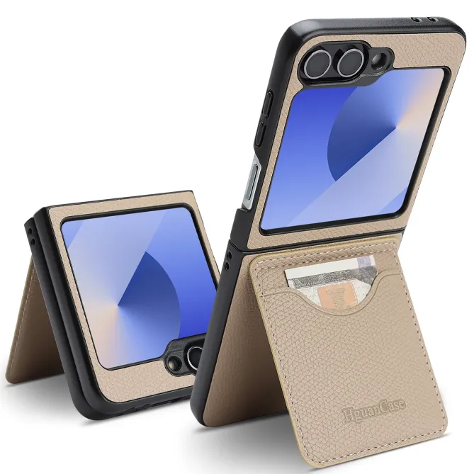 Coque Samsung Galaxy Z Flip 6 / Flip 7 FE Cuir Vintage Porte-Carte Magnetique