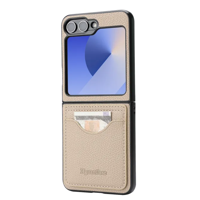 Coque Samsung Galaxy Z Flip 6 / Flip 7 FE Cuir Vintage Porte-Carte Magnetique