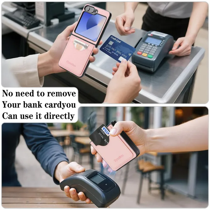 Coque Samsung Galaxy Z Flip 6 / Flip 7 FE Cuir Vintage Porte-Carte Magnetique