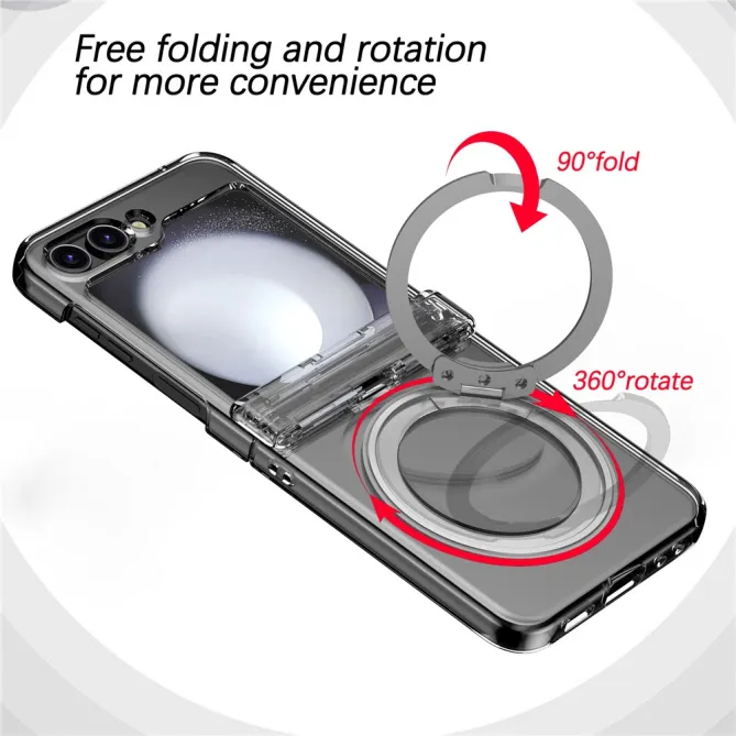 Coque Samsung Galaxy Z Flip 7 FE / Z Flip 6 Anneau Magnetique Charniere Ressort