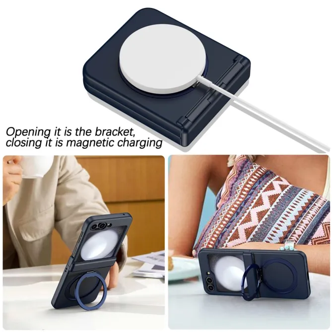 Coque Samsung Galaxy Z Flip 7 FE / Z Flip 6 Anneau Magnetique Charniere Ressort