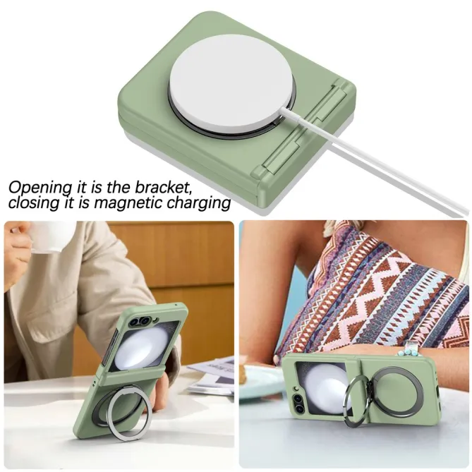 Coque Samsung Galaxy Z Flip 7 FE / Z Flip 6 Anneau Magnetique Charniere Ressort