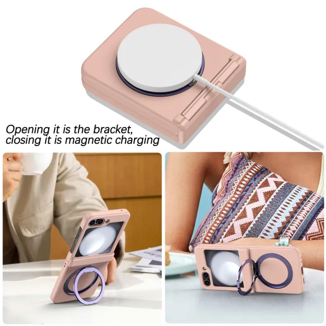 Coque Samsung Galaxy Z Flip 7 FE / Z Flip 6 Anneau Magnetique Charniere Ressort