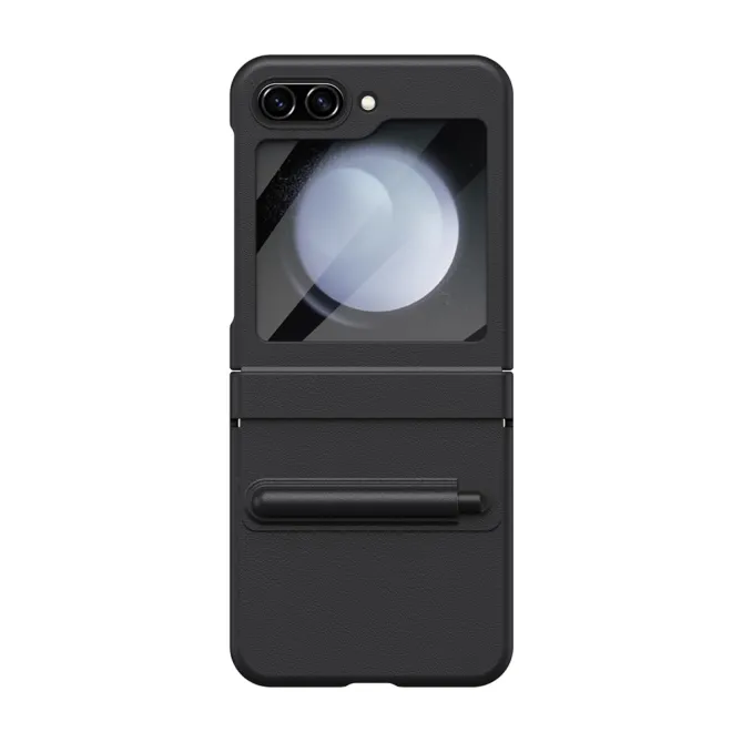 Coque Samsung Galaxy Z Flip 7 FE / Flip 6 Cuir avec Verre Trempe et Stylet