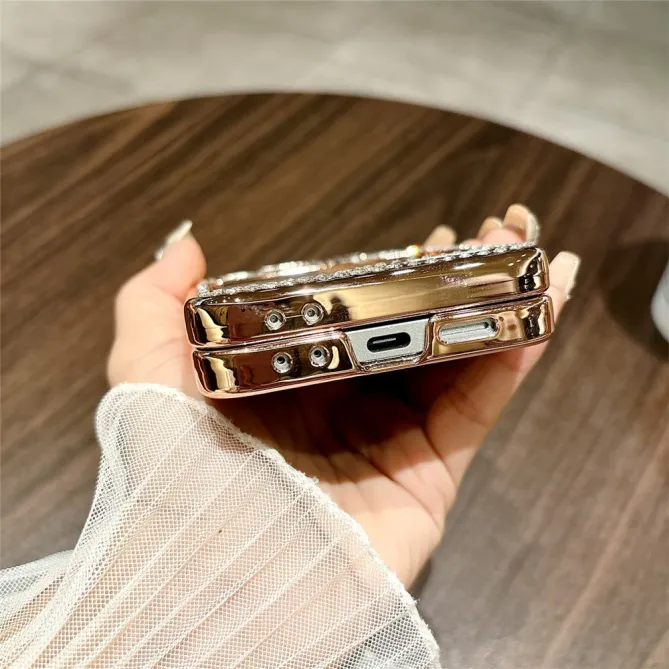Coque Samsung Galaxy Z Flip 7 FE / Z Flip 6 Leopard Anneau et Strass