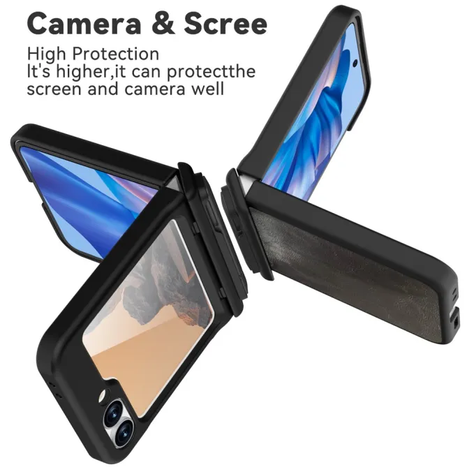 Coque Samsung Galaxy Z Flip 7 FE / Flip 6 Support Integre Effet Cuir Grain