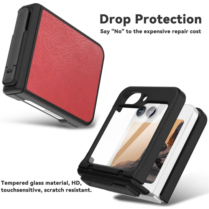 Coque Samsung Galaxy Z Flip 7 FE / Flip 6 Support Integre Effet Cuir Grain
