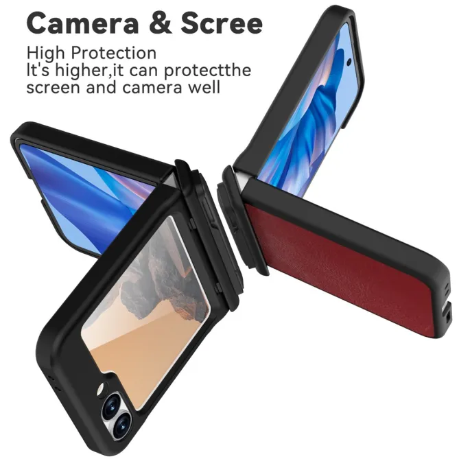 Coque Samsung Galaxy Z Flip 7 FE / Flip 6 Support Integre Effet Cuir Grain