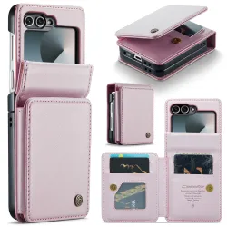 Coque Portefeuille Samsung Galaxy Z Flip 7 FE / Flip 6 Litchi RFID 5 Cartes
