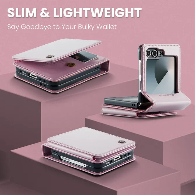 Coque Portefeuille Samsung Galaxy Z Flip 7 FE / Flip 6 Litchi RFID 5 Cartes