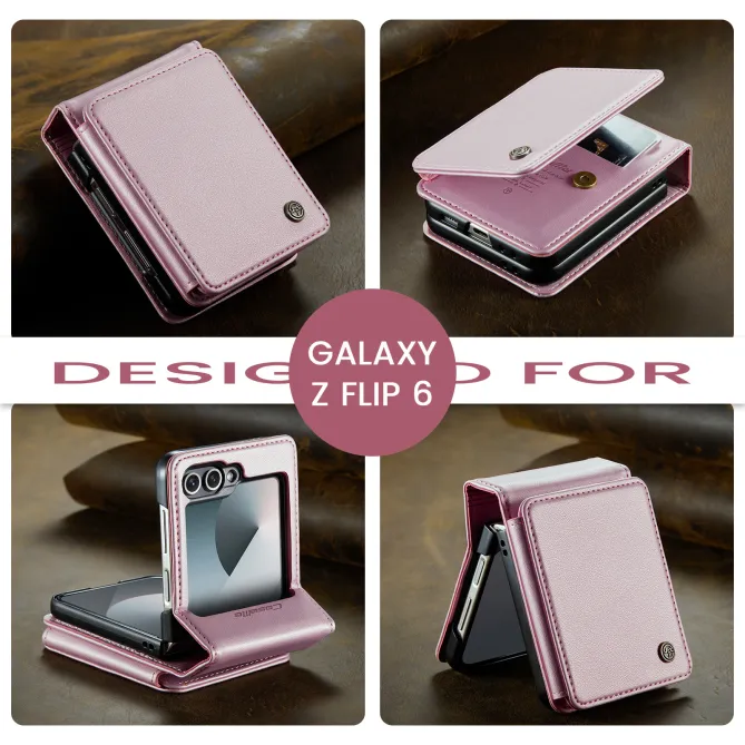 Coque Portefeuille Samsung Galaxy Z Flip 7 FE / Flip 6 Litchi RFID 5 Cartes