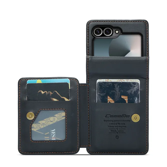 Coque Portefeuille Samsung Galaxy Z Flip 7 FE / Flip 6 Litchi RFID 5 Cartes