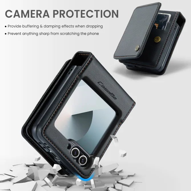 Coque Portefeuille Samsung Galaxy Z Flip 7 FE / Flip 6 Litchi RFID 5 Cartes