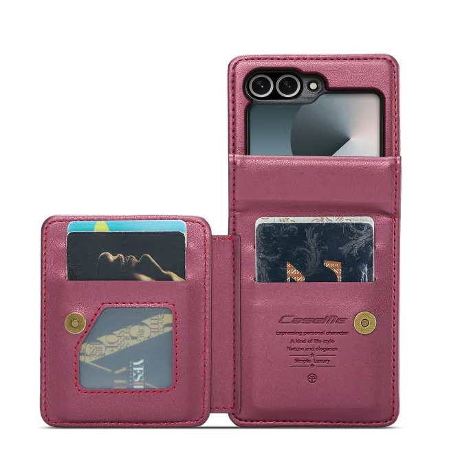 Coque Portefeuille Samsung Galaxy Z Flip 7 FE / Flip 6 Litchi RFID 5 Cartes