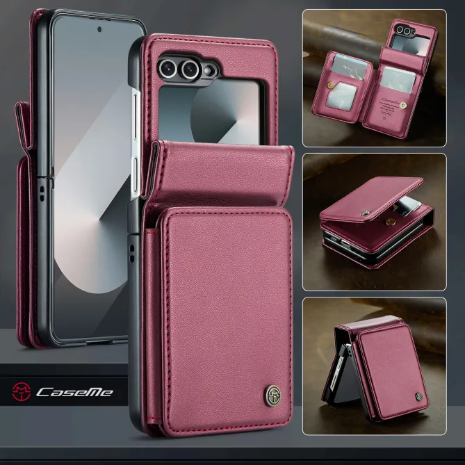 Coque Portefeuille Samsung Galaxy Z Flip 7 FE / Flip 6 Litchi RFID 5 Cartes