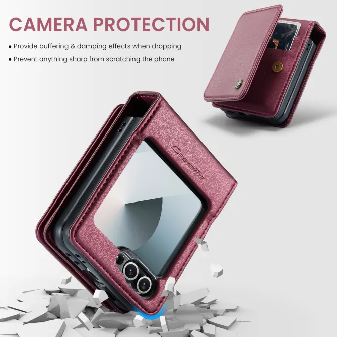 Coque Portefeuille Samsung Galaxy Z Flip 7 FE / Flip 6 Litchi RFID 5 Cartes