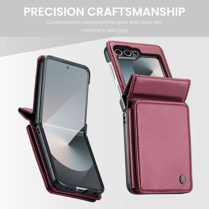 Coque Portefeuille Samsung Galaxy Z Flip 7 FE / Flip 6 Litchi RFID 5 Cartes