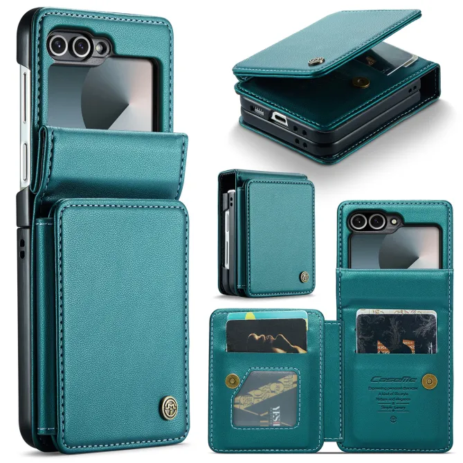 Coque Portefeuille Samsung Galaxy Z Flip 7 FE / Flip 6 Litchi RFID 5 Cartes