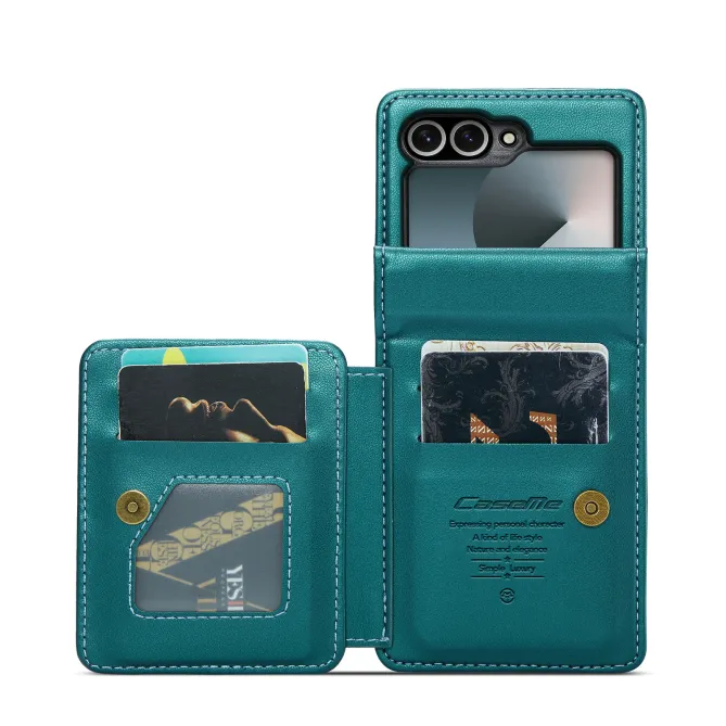 Coque Portefeuille Samsung Galaxy Z Flip 7 FE / Flip 6 Litchi RFID 5 Cartes