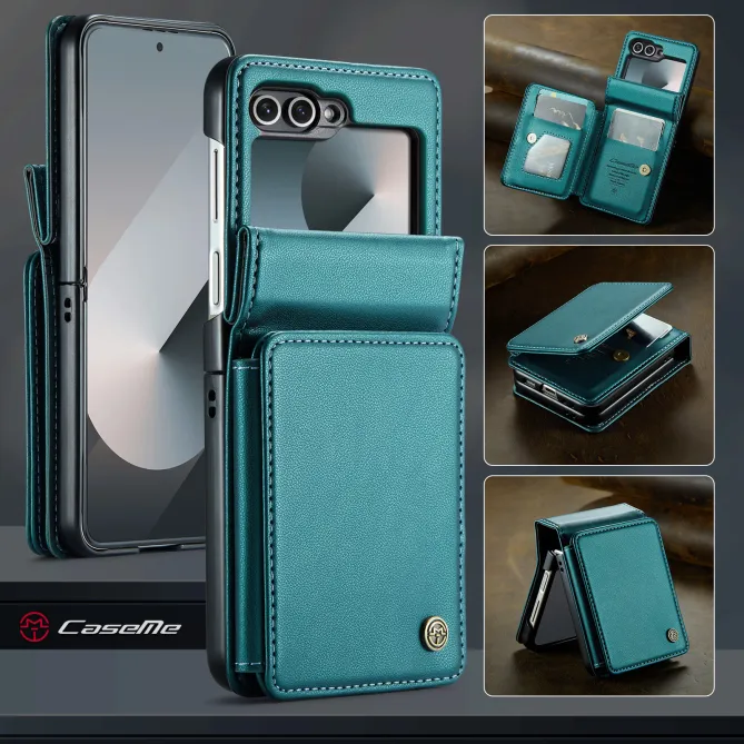 Coque Portefeuille Samsung Galaxy Z Flip 7 FE / Flip 6 Litchi RFID 5 Cartes