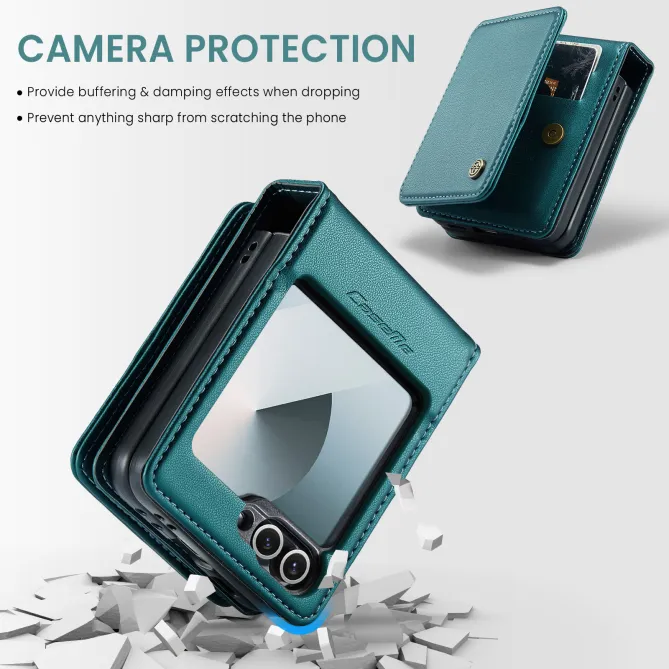 Coque Portefeuille Samsung Galaxy Z Flip 7 FE / Flip 6 Litchi RFID 5 Cartes
