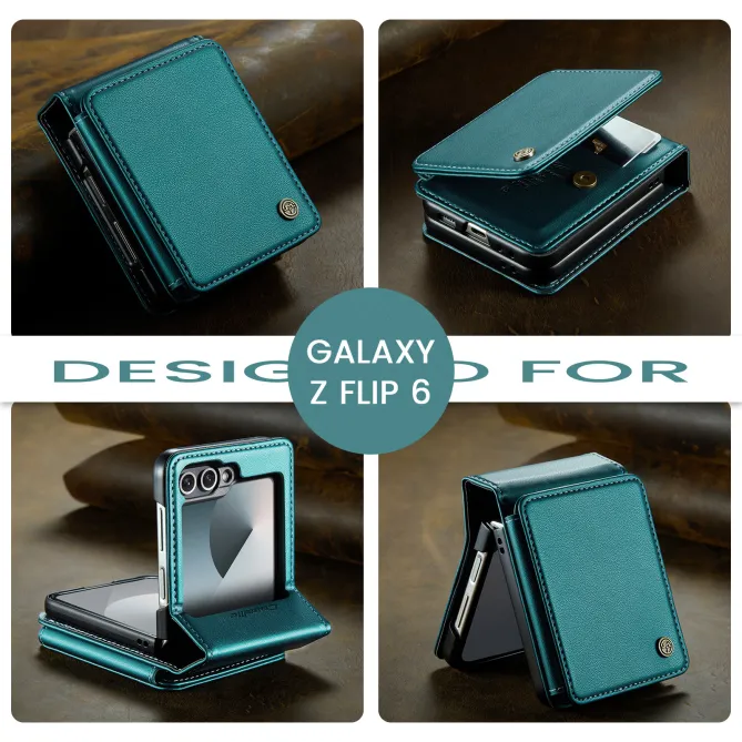 Coque Portefeuille Samsung Galaxy Z Flip 7 FE / Flip 6 Litchi RFID 5 Cartes