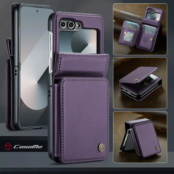 Coque Portefeuille Samsung Galaxy Z Flip 7 FE / Flip 6 Litchi RFID 5 Cartes