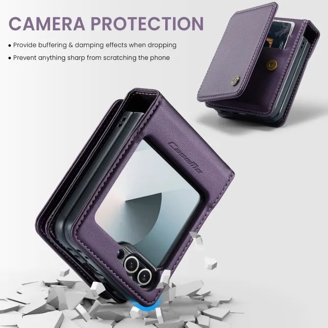 Coque Portefeuille Samsung Galaxy Z Flip 7 FE / Flip 6 Litchi RFID 5 Cartes