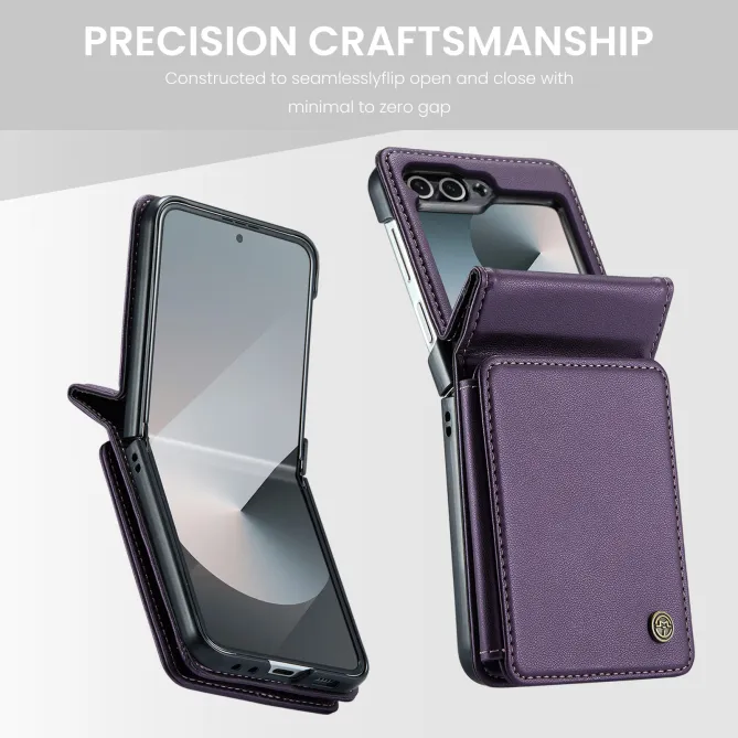 Coque Portefeuille Samsung Galaxy Z Flip 7 FE / Flip 6 Litchi RFID 5 Cartes