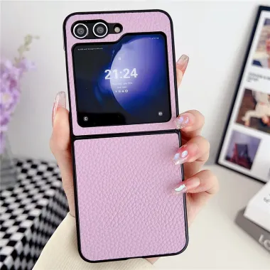 Coque Samsung Galaxy Z Flip 7 FE / Z Flip 6 Litchi Ultra Fine