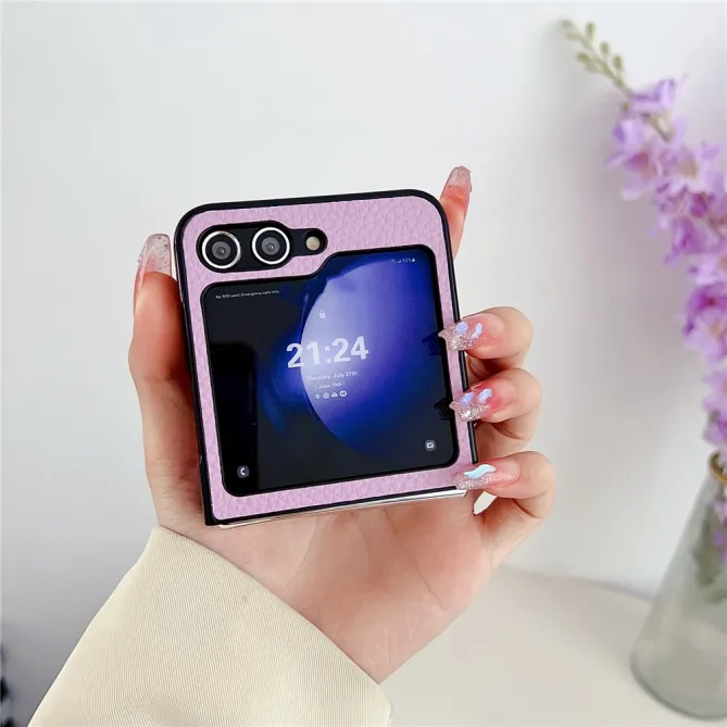 Coque Samsung Galaxy Z Flip 7 FE / Z Flip 6 Litchi Ultra Fine