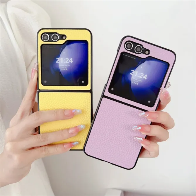 Coque Samsung Galaxy Z Flip 7 FE / Z Flip 6 Litchi Ultra Fine