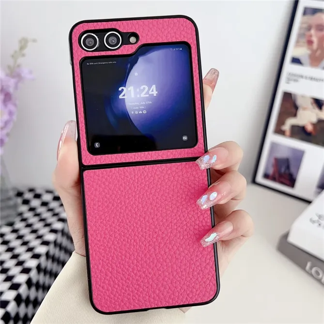 Coque Samsung Galaxy Z Flip 7 FE / Z Flip 6 Litchi Ultra Fine
