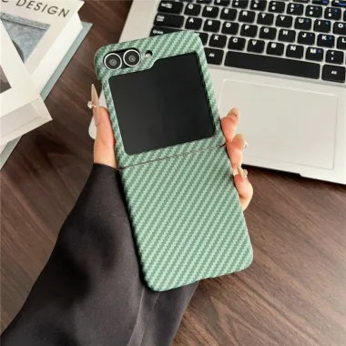 Coque Samsung Galaxy Z Flip7 FE / Z Flip6 Magnetique Fibre de Carbone Vert - photo 22